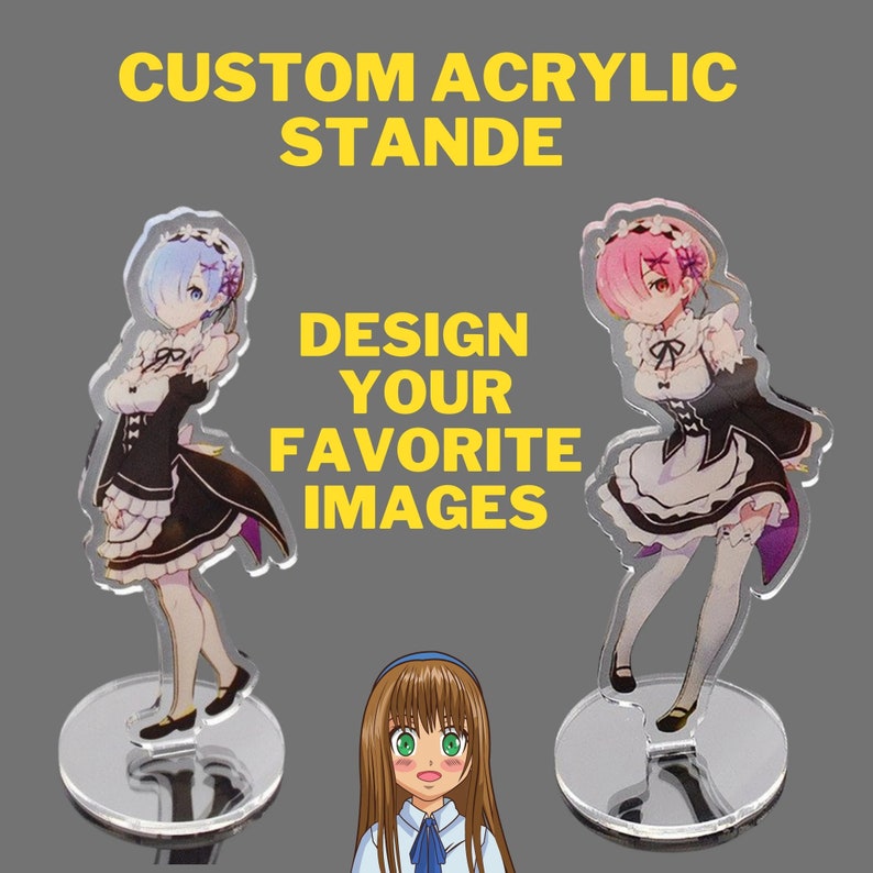 Custom Acrylic Anime Stand Figurine Standee Rainbow Etsy France
