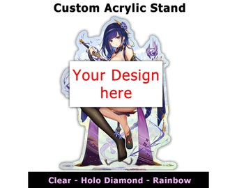 Custom Acrylic Anime Stand - Figurine Standee Rainbow Holographic Gaming Gift - OFFER BUY 2 + 1 FREE