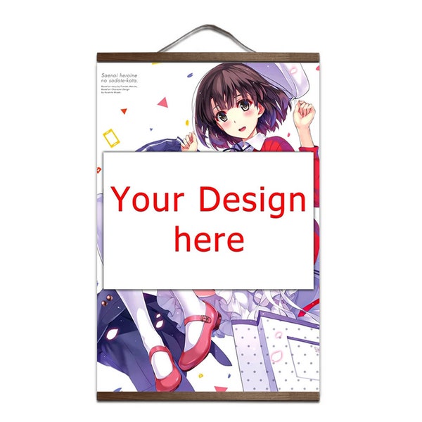 Custom made - Anime Poster Home Decor Wall Scroll Canvas With Wood Hanging