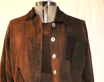Vintage FOCUS Women's Jersey Type Bomber Style SZ Med Dress With Matching Jacket
