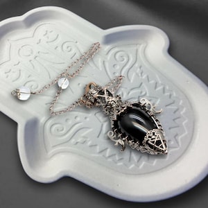Natural Black Obsidian Gothic Spiritual Pendulum for Divination and Dowsing