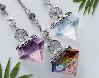 Diamant Form Magischer Kristall Orgonit spirituelles Pendel für Wahrsagen und Wünschelrute