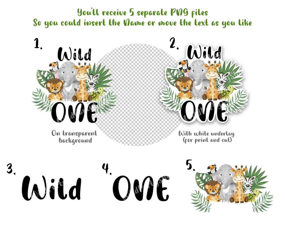 Wild One 1st Birthday Safari Jungle Animals Kids Design - Etsy