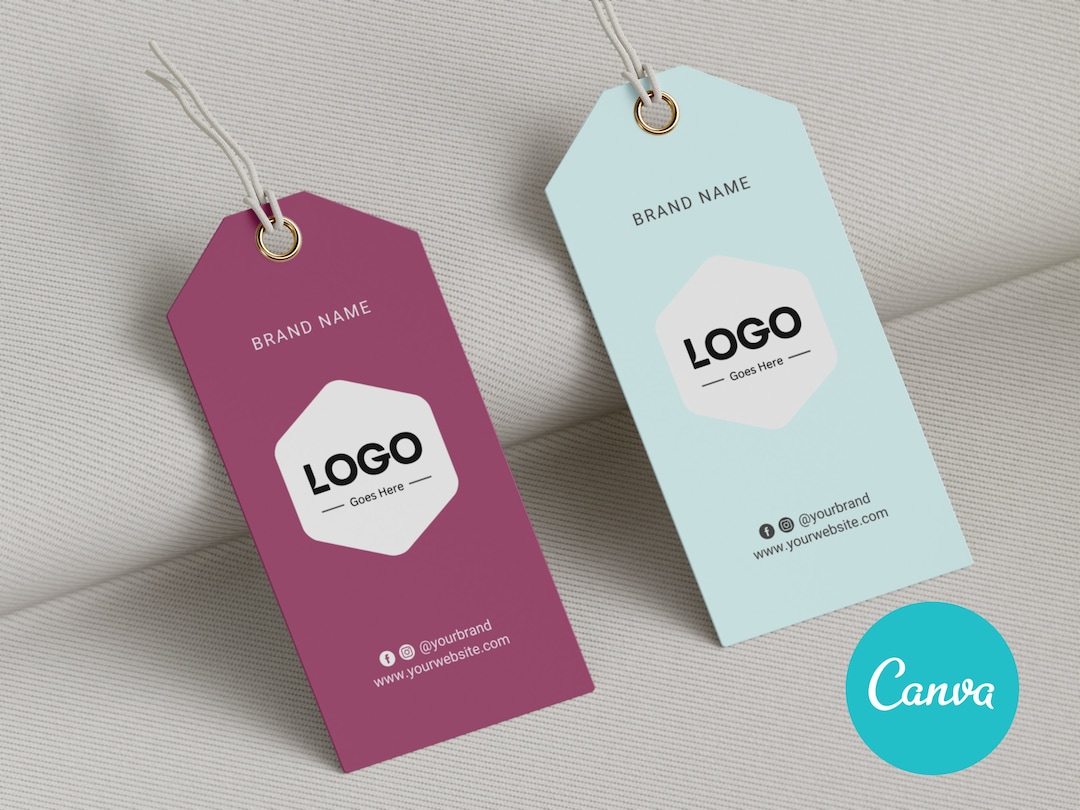 Editable Hang Tag Template 3 Colors DIY Printable Hang Tag Etsy