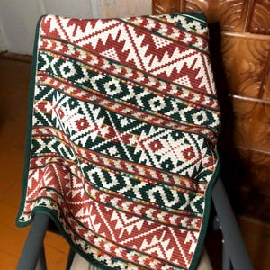 Mosaik Häkeldecke Muster: Ethnic Folk Design (PDF Download), Englisch & Litauisch, Obelų Gija