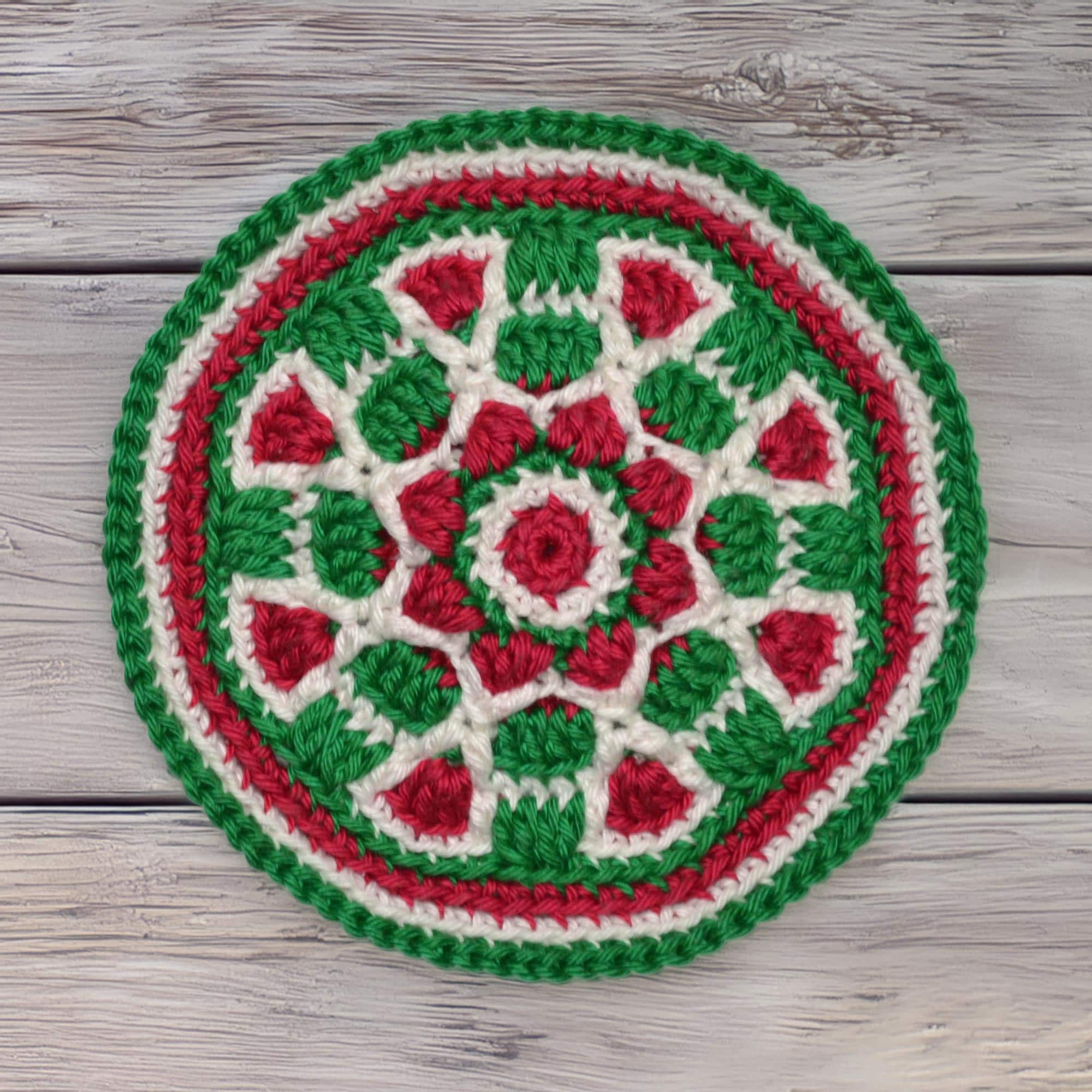 39 Christmas Coaster Crochet Patterns for Festive Table Decor, Gifts, and Cozy Holiday... 22 Christmas Coaster Crochet