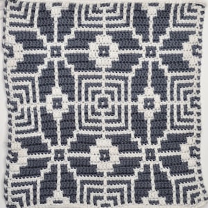 Crochet Overlay Nordic Star Pattern Ethnic Inspired STARRY SKY, Afghan Blanket, Mosaic Overlay Pillow Potholder, Baltic Crochet Pattern