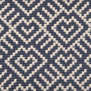 Crochet Pattern Ethnic Inspired, Mosaic Overlay Baby Blanket Placemat Table Runner, Baltic Geometrical Design, Goat Claw Hearts, Ožkanagutis