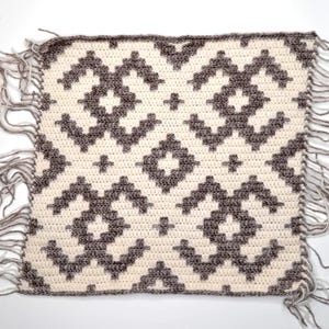 Crochet Pattern Ethnic Inspired Frogs, Mosaic Overlay, PDF download