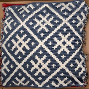 Mosaic Crochet Pattern, Ethnic Inspired, Baltic Rose Grid, PDF download