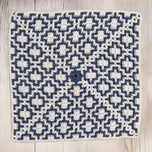 Patrón de cuadrados de crochet, superposición de mosaico, redondo, infinito, mantel individual, azulejo para cojín, manta, decoración de casa de campo, galleta vacía