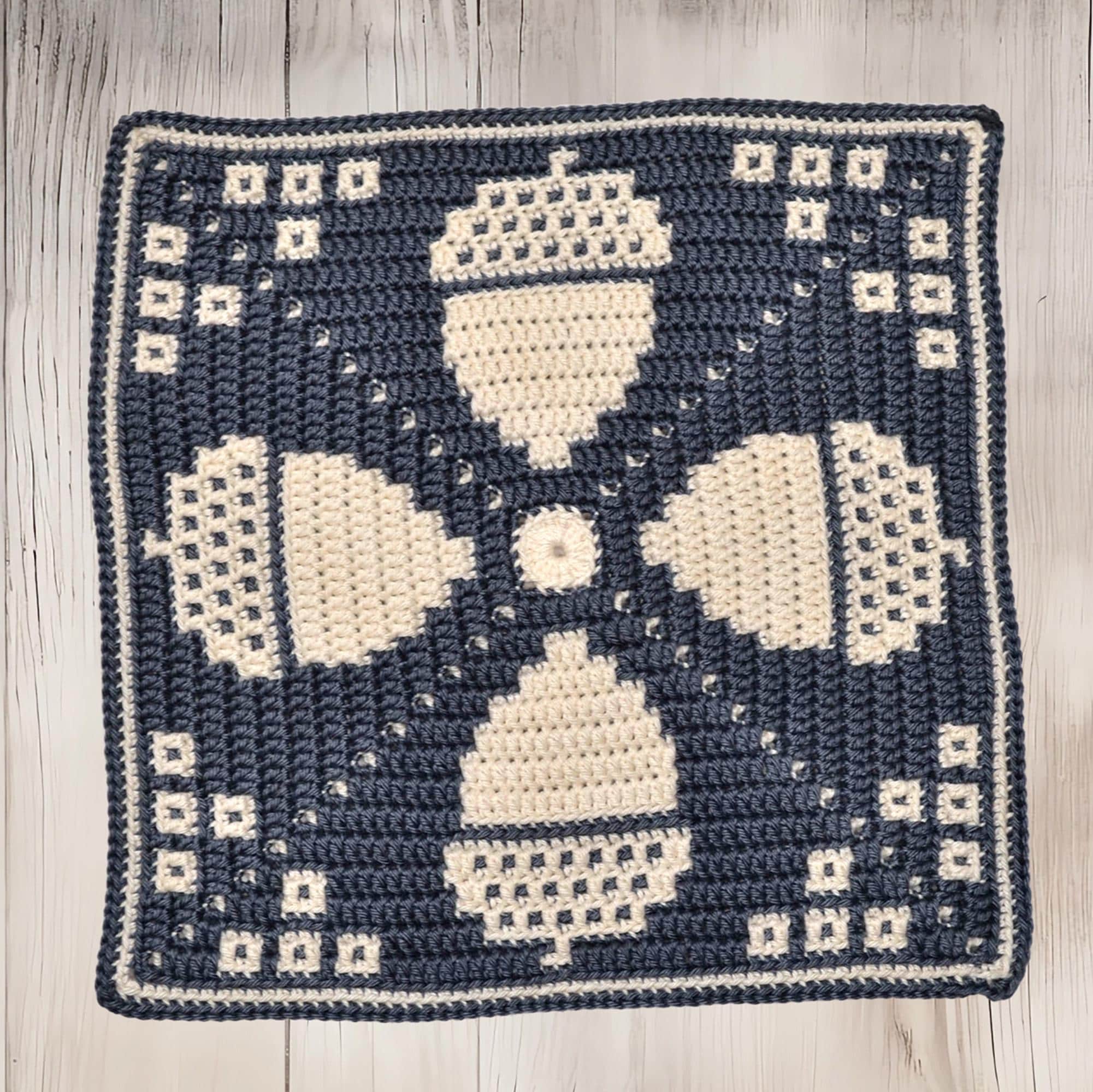 Acorn Crochet Pattern Mosaic Overlay Square