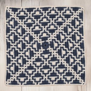 Patrón de mosaico cuadrado de crochet sin fin: perfecto para decoración de estilo rústico, en círculos, media galleta