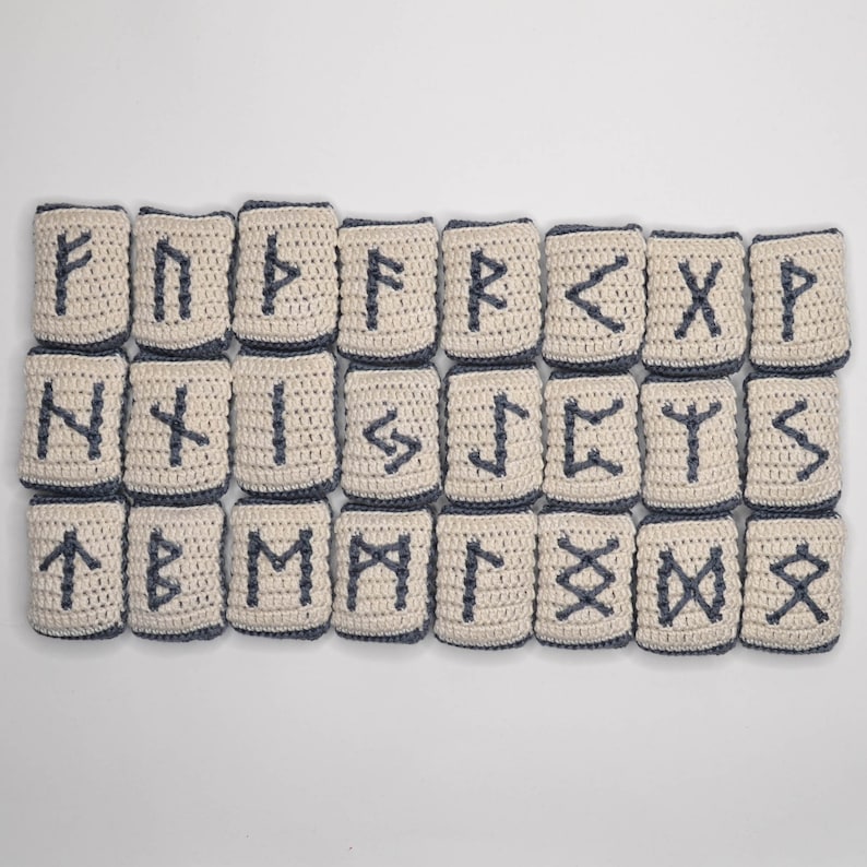 Runes Crochet Pattern, Mosaic Overlay Runic Alphabet, Viking Runes Set ...