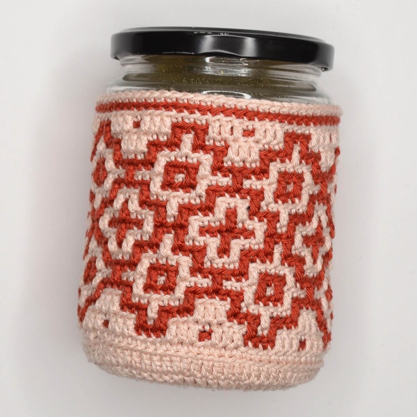 PATTERN - Jar Cover - NEIGHBORHOOD - Mosaic Crochet - Home decor - Ethno motif