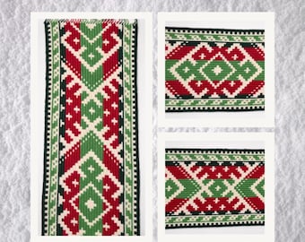 Virkat mönster bordslöpare, mosaiköverlägg, etniskt inspirerad retro väggkonst kulturarv bohemisk lantlig inredning, viskande romb