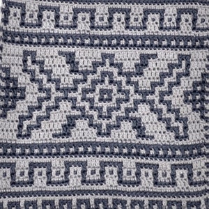 Crochet Overlay Pattern Ethnic Inspired WELL, Afghan Blanket Square, Mosaic Overlay Pillow Potholder, Baltic Crochet Pattern