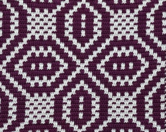 Cucumbers Crochet Pattern, Mosaic Overlay, Ethnic Folk Art Inspired, PDF download