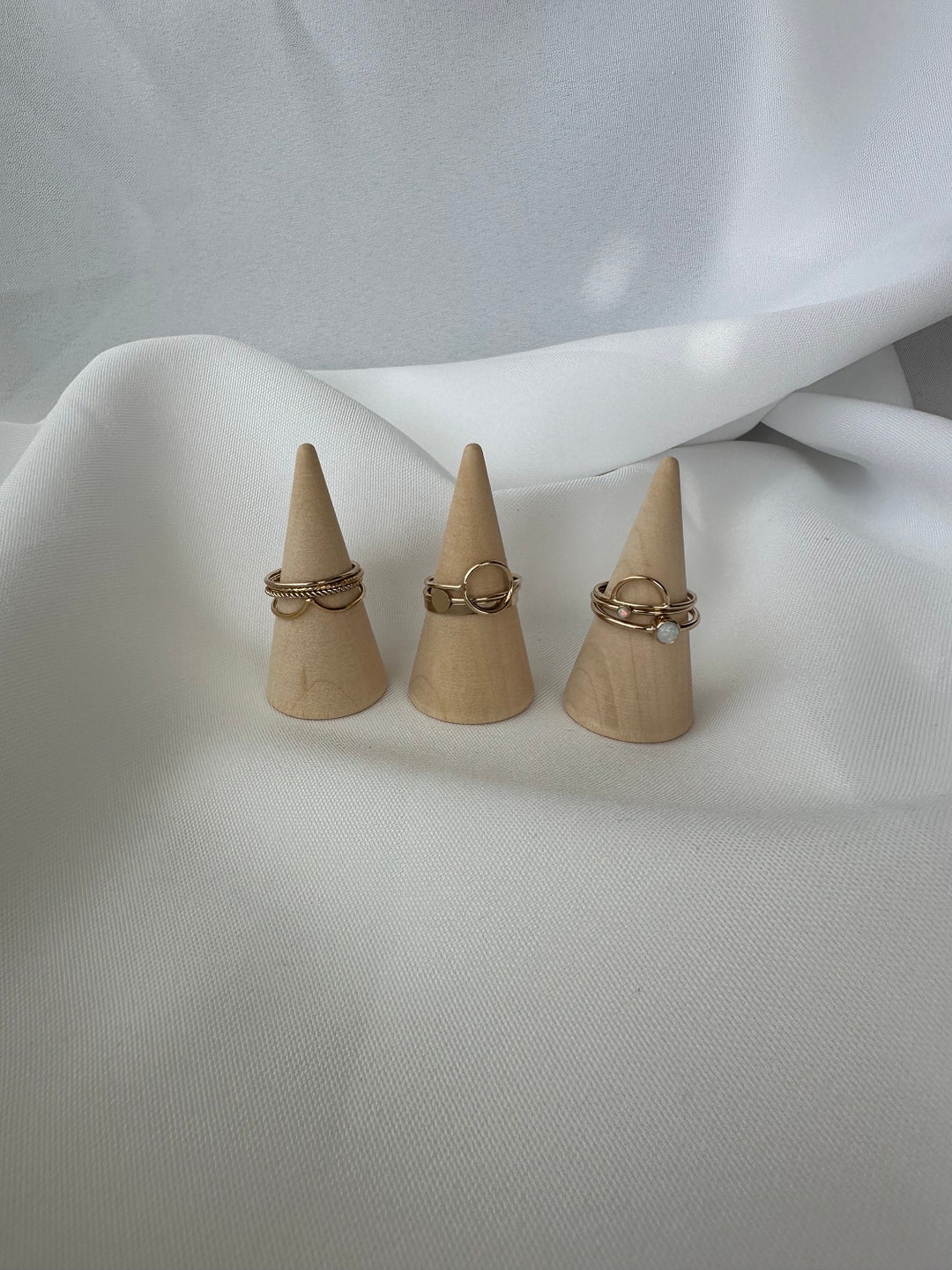 Wide Gold Stackable Rings 14K Gold Filled Stackable Rings - Etsy