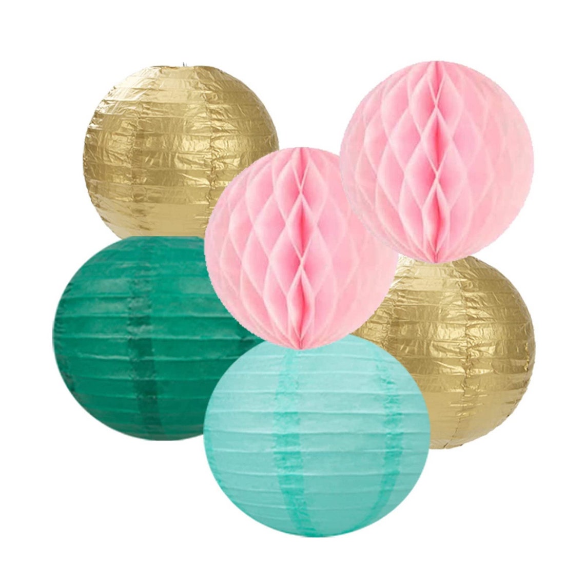 Sage Greenpinkgold Tissue Paper Pom Pom Garland 14pcs/baby Etsy