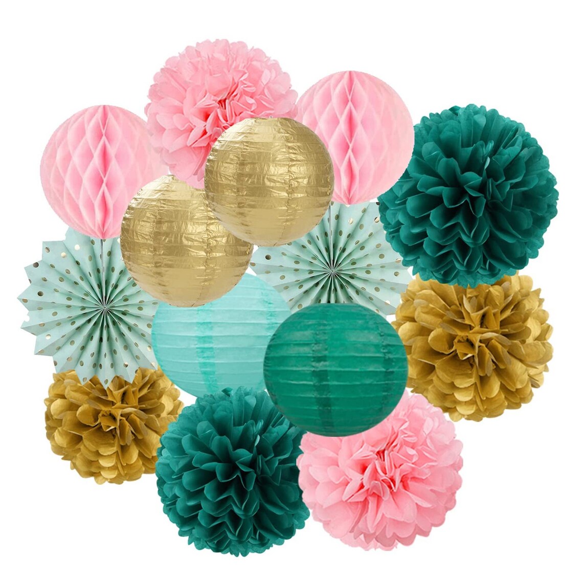 Sage Greenpinkgold Tissue Paper Pom Pom Garland 14pcs/baby Etsy UK