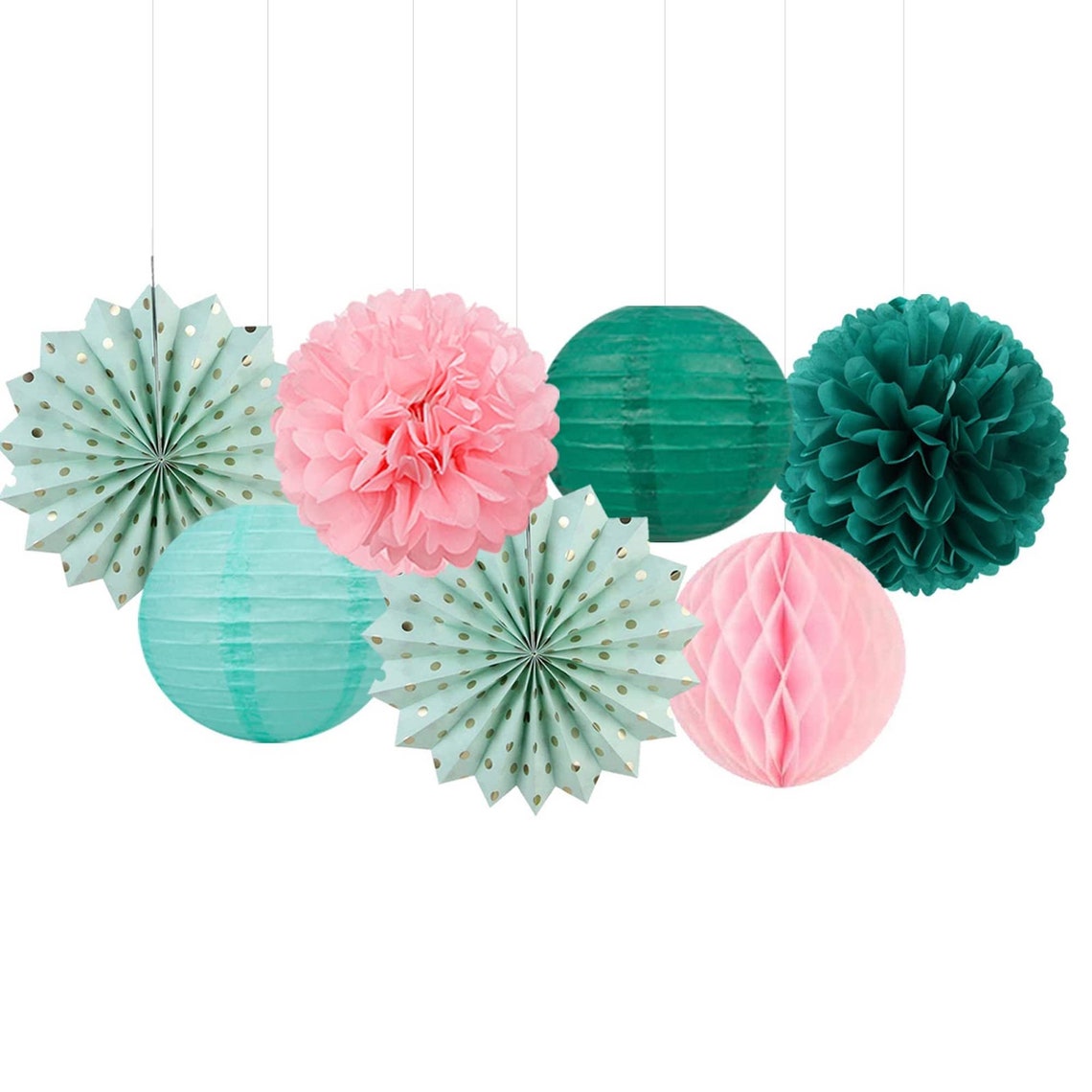 Sage Greenpinkgold Tissue Paper Pom Pom Garland 14pcs/baby Etsy UK