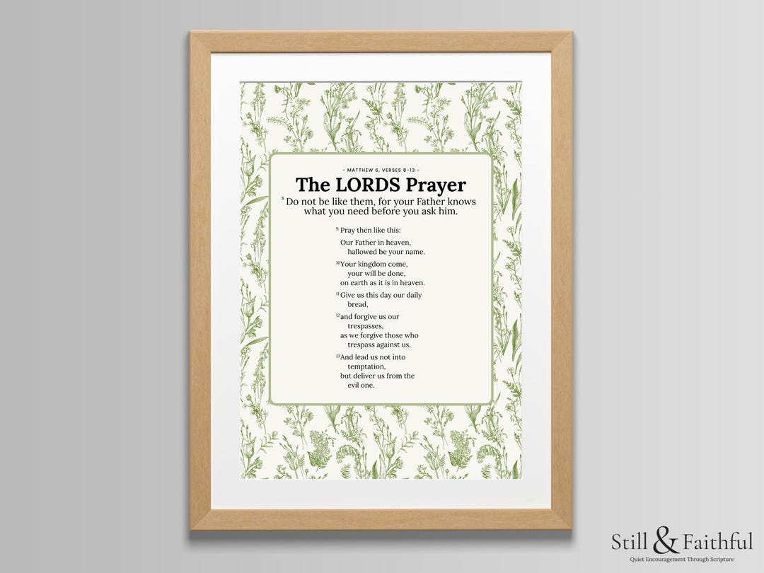 The LORDS Prayer Printable – Digital Download | Christian Wall Decor ...
