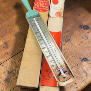 Vintage Taylor Deep Frying Thermometer With Original Box Kitchen Cooking Tool Free Shipping USA
