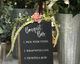Wedding Shower Bouquet Bar Chalkboard Sign