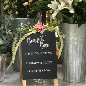 Wedding Shower Bouquet Bar Chalkboard Sign