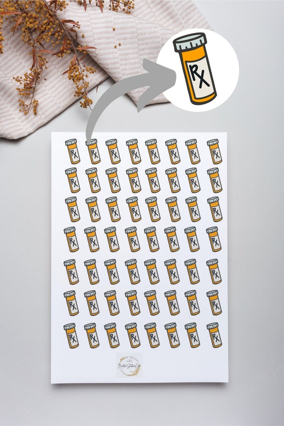 Medication Planner Stickers Pill Bottle Icons Medicine - Etsy