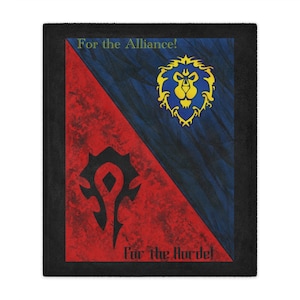 World of Warcraft Minky Blanket, Horde and Alliance Blanket, multiple sizes