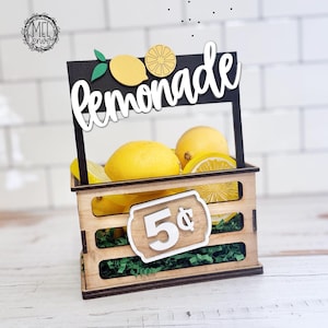 Letrero de limonada, caja y otros letreros se venden por separado - intercambiables / descarga digital SVG DXF 1/8 "3 mm material limones de verano
