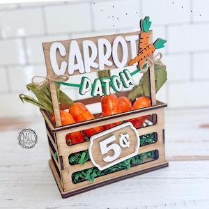 Écusson carotte, caisse et autres panneaux vendus séparément - interchangeables / téléchargement numérique SVG DXF 1/8" 3 mm matériel décoration de printemps de Pâques