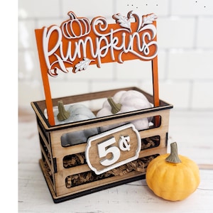 Letrero de calabazas, caja y otros letreros se venden por separado - intercambiables / descarga digital SVG DXF 1/8 "3 mm material otoño
