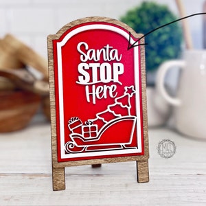 Santa stop here Christmas winter sign, frames sold separately / digital download SVG DXF 1/8&quot; 3mm material