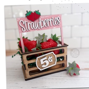Letrero de fresas, caja y otros letreros se venden por separado - intercambiables / descarga digital SVG DXF material de 1/8 "3 mm