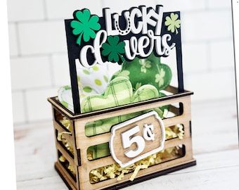 Lucky Clovers Sign: Interchangeable SVG DXF File (Digital Download, 1/8" 3mm Material)