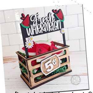 Letrero de sandía, caja y otros letreros se venden por separado. Intercambiables/descarga digital SVG DXF 1/8" 3 mm.