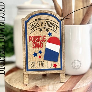 Onafhankelijkheidsdag bord keukendecor, lijsten worden apart verkocht/digitale download SVG DXF 1/8" 3 mm materiaal 4 juli-ijslollyhouder
