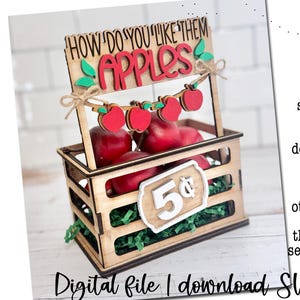 Plaque de pommes, caisse et autres plaques vendues séparément - interchangeables / téléchargement numérique SVG DXF 1/8 po. 3 mm matériel décoration automne