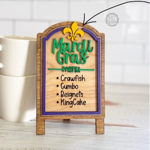 Decoração de cozinha com placa de menu de carnaval, molduras vendidas separadamente / download digital SVG DXF 1/8" 3mm material