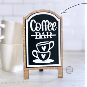Kaffeebar Zeichen Küche Dekor, Rahmen separat erhältlich / digitaler Download SVG DXF 1/8 "3 mm Material