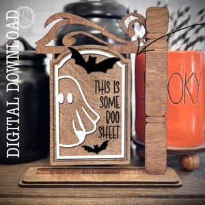 Funny Halloween Sign: &quot;This Some Boo Sheet&quot; Ghost Design (SVG DXF Digital Download)