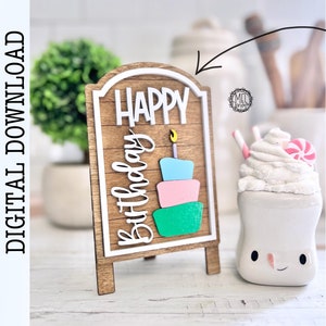 Happy Birthday Zeichen, Rahmen separat erhältlich / digitaler Download SVG DXF 1/8 "3mm Material