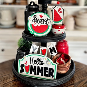 Watermelon Tiered Tray SVG Set: Summer Kitchen Decor Laser Cut File