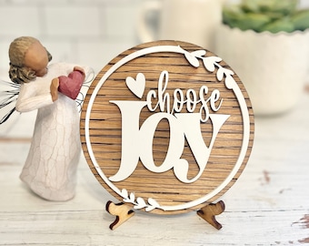 Choose Joy Faith / Christian / Catholic / Religious tiered tray decor / laser engrave gift cut file SVG 3D, Church, Worship, God
