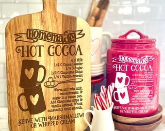 hot cocoa / hot chocolate recipe / engraving a cutting board / vinyl for canisters / cookie jars - svg cut file glowforge cricut silhouette