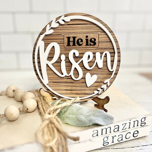 Er ist auferstandener Glaube / Christ / Katholik / Religiöses Tablett Dekor / Laser Gravur Geschenk Schnittdatei SVG 3D Ostern, Kirche, Anbetung, Gott