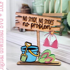 Strand Dekor Tier Tablett Schild Küche Kaffee Bar svg/dxf cut Dateien für Laser 3d Kein Shirt keine Schuhe kein Problem See Haus